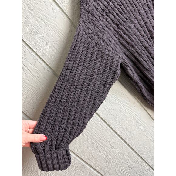 Vintage Autograph Clothing Chunky Knit Mock Neck Sweater Gray Cable Knit Small - Picture 2 of 7
